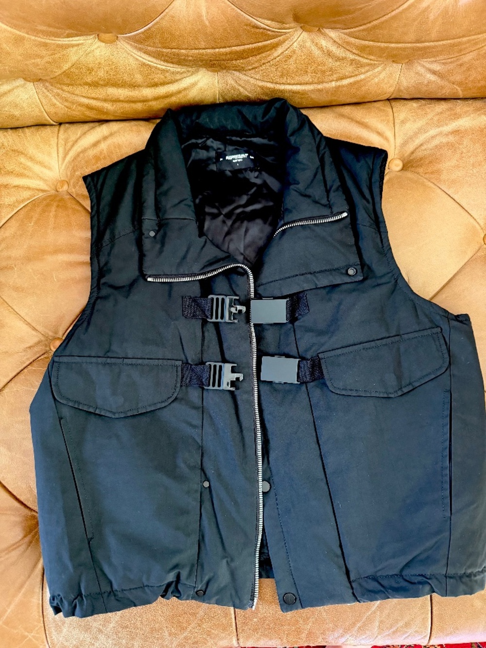 Represent Black Utility Puffer Vest
